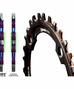 Praxis Works - Plateau VTT DM - Technologie Wave™ 104 Mm -Batteries VAE Soldes praxis works plateau vtt dm 104 mm wave schema 3840x2160